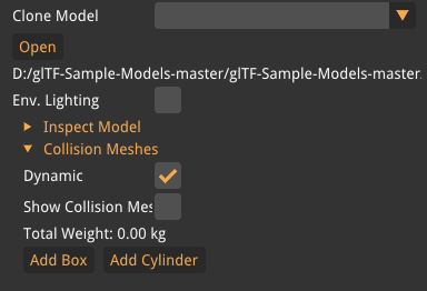 model settings