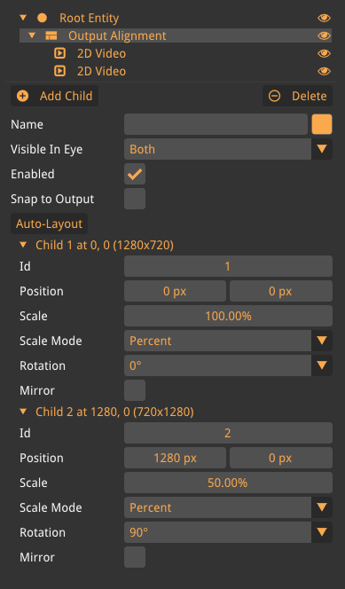 output alignment settings