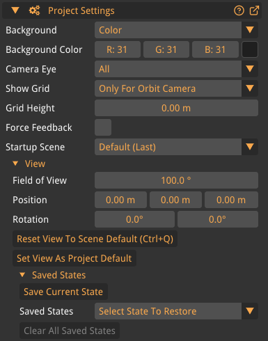 project settings