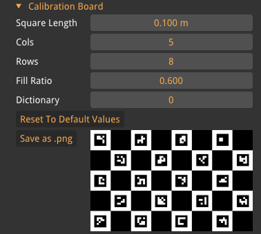 stitched video calibration board